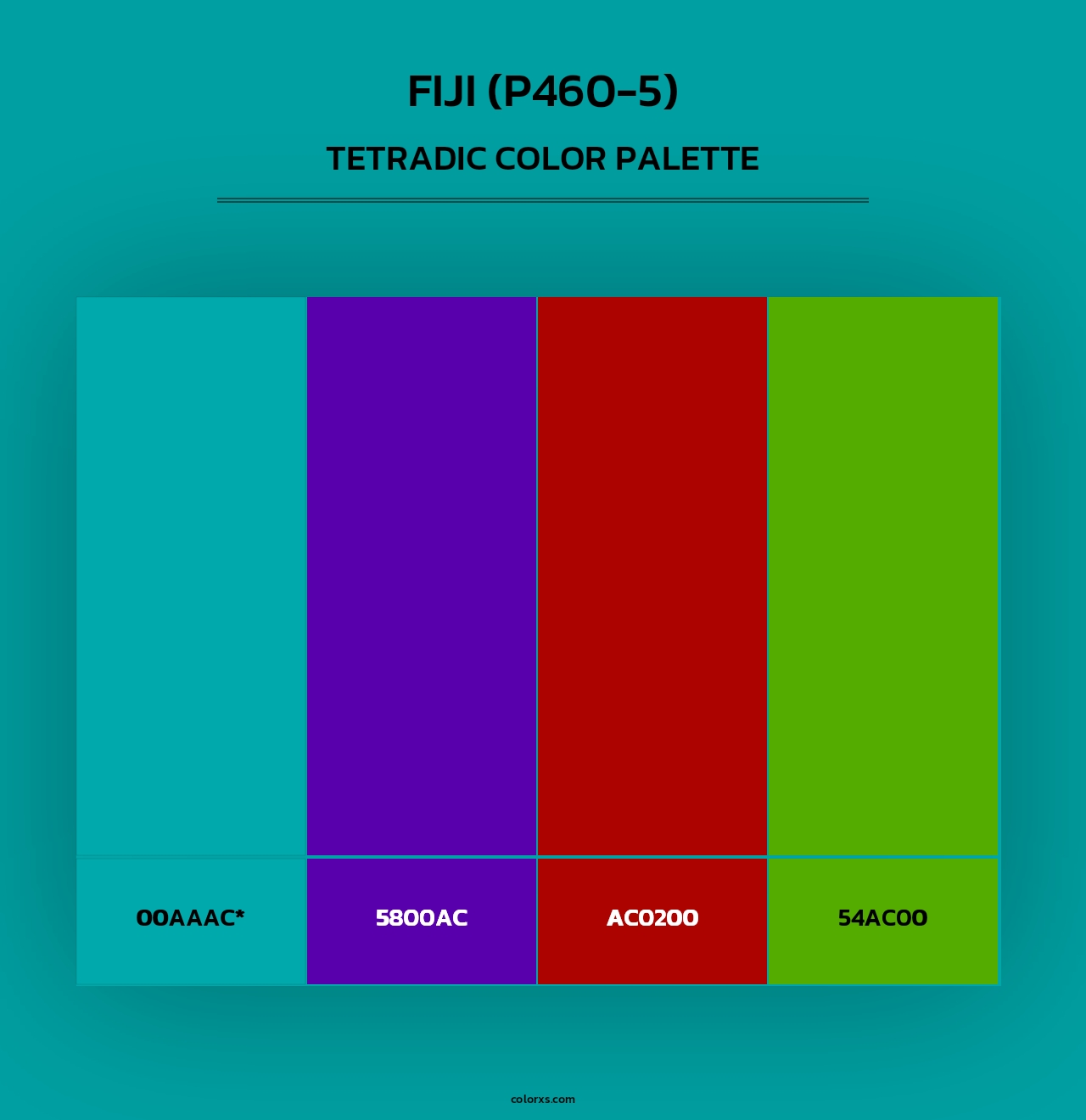 Fiji (P460-5) - Tetradic Color Palette