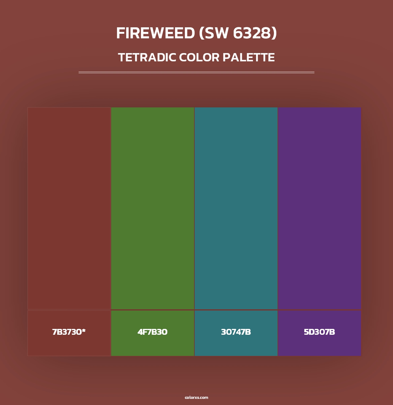 Fireweed (SW 6328) - Tetradic Color Palette