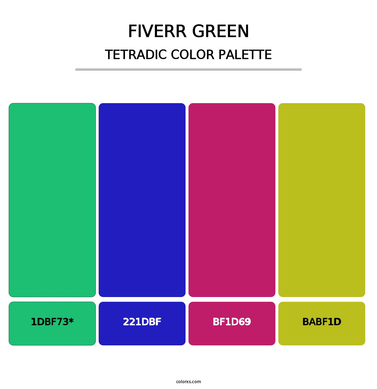 Fiverr Green - Tetradic Color Palette