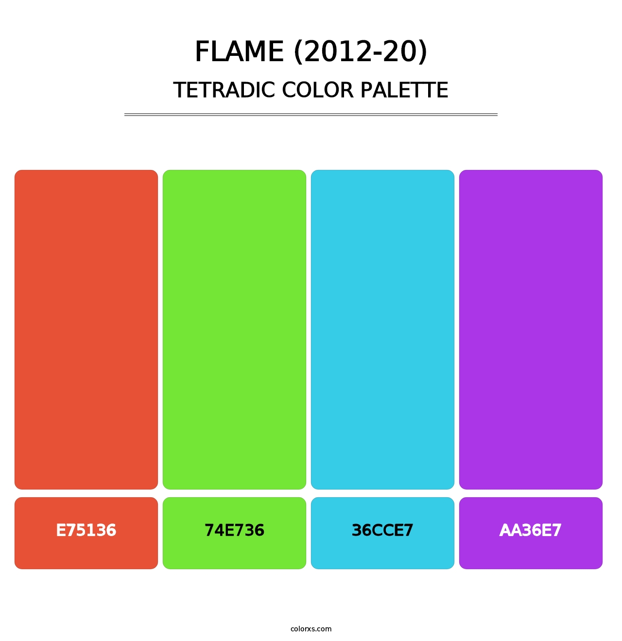 Flame (2012-20) - Tetradic Color Palette