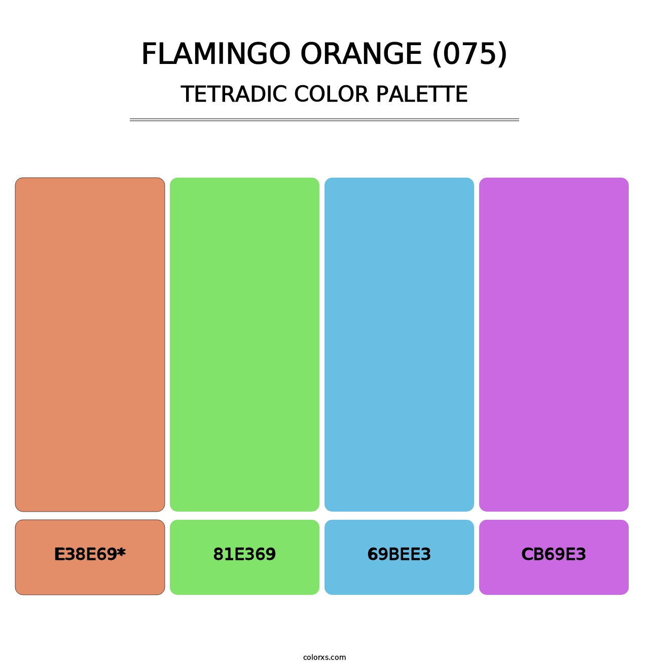 Flamingo Orange (075) - Tetradic Color Palette