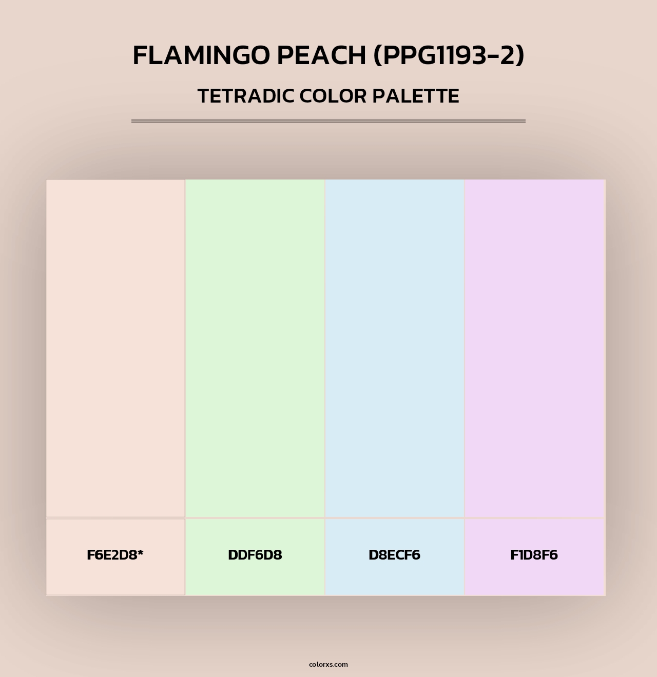 Flamingo Peach (PPG1193-2) - Tetradic Color Palette
