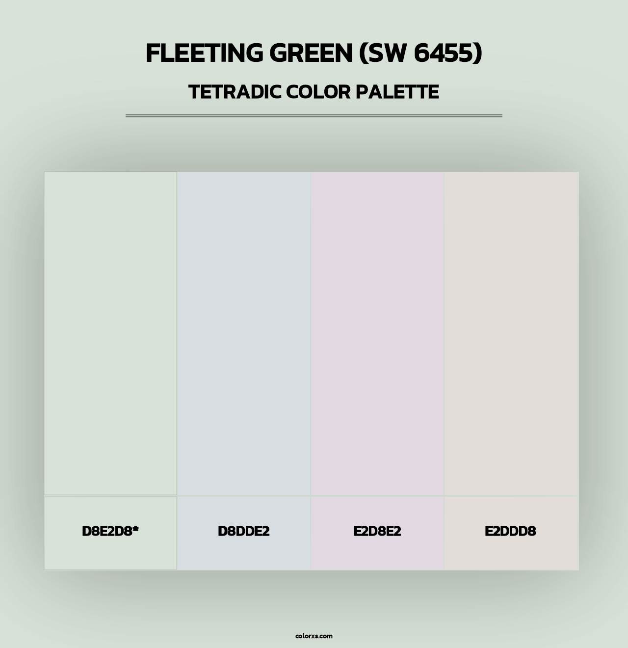 Fleeting Green (SW 6455) - Tetradic Color Palette
