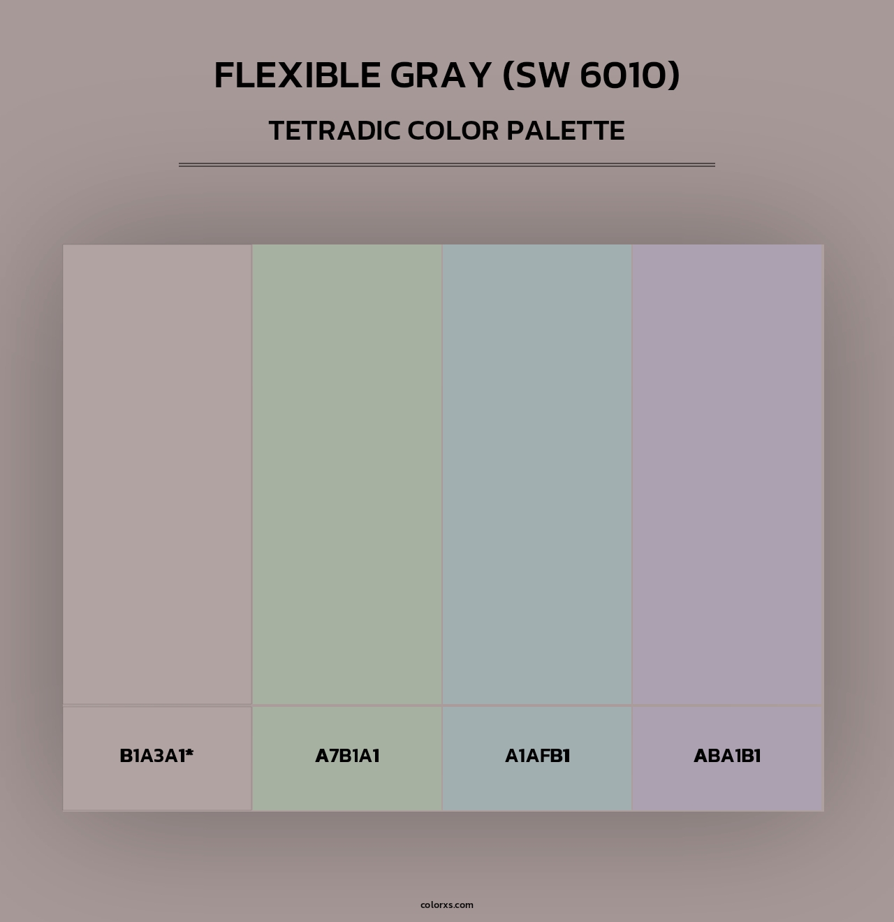 Flexible Gray (SW 6010) - Tetradic Color Palette