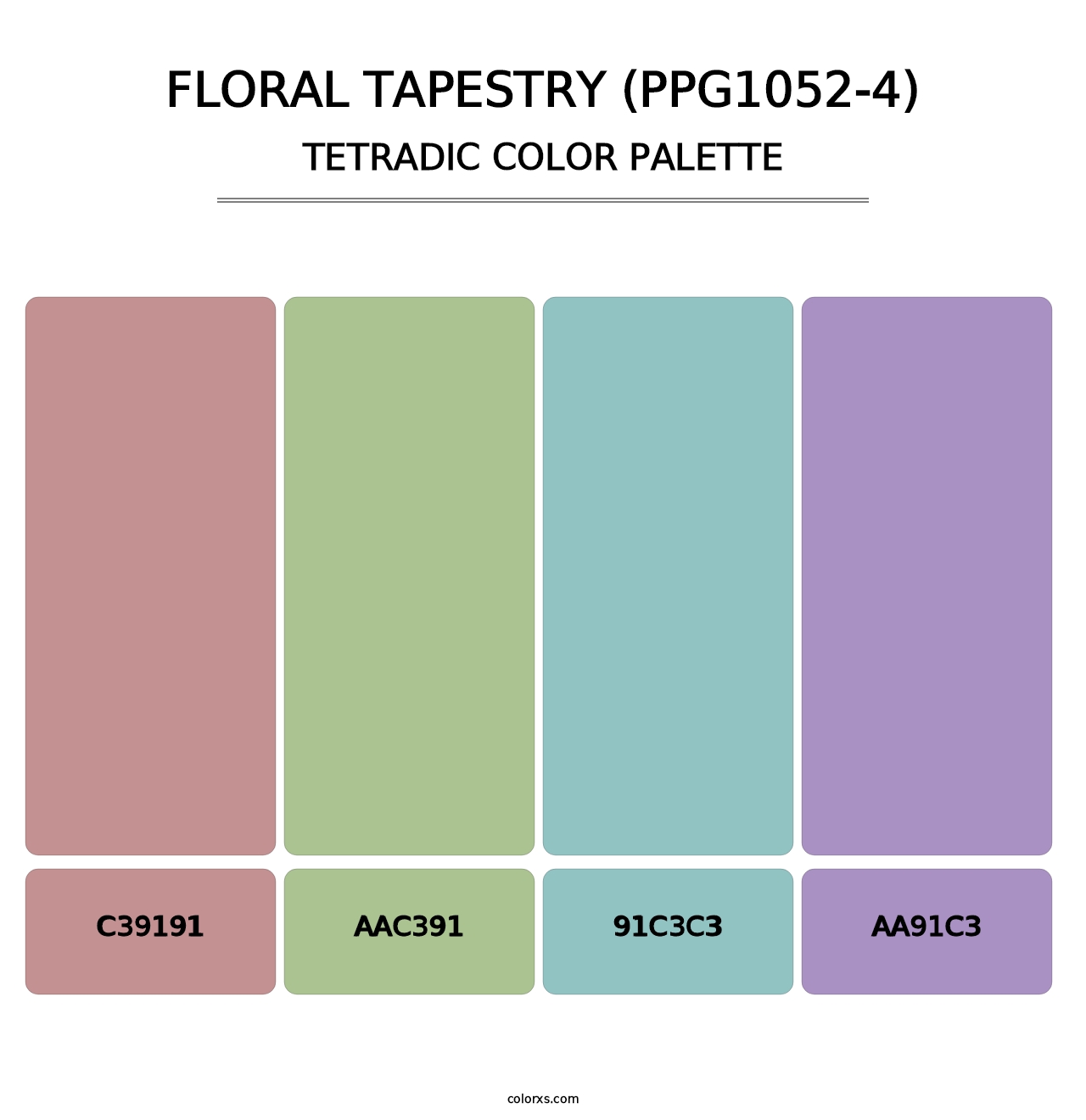Floral Tapestry (PPG1052-4) - Tetradic Color Palette