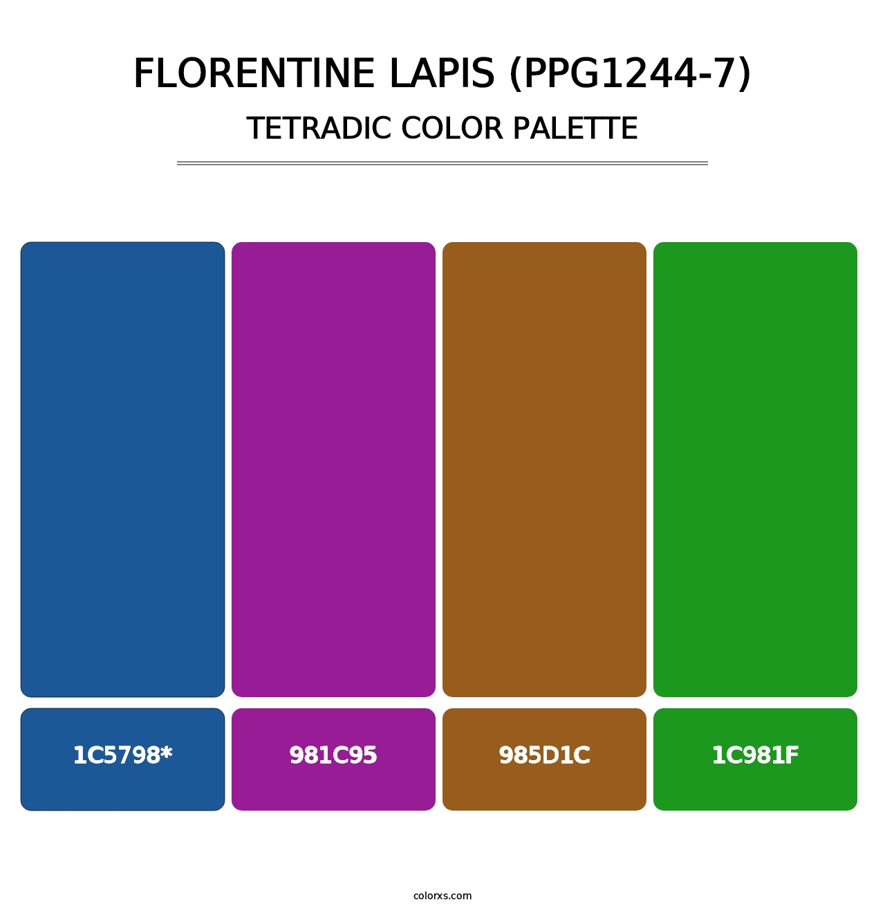Florentine Lapis (PPG1244-7) - Tetradic Color Palette
