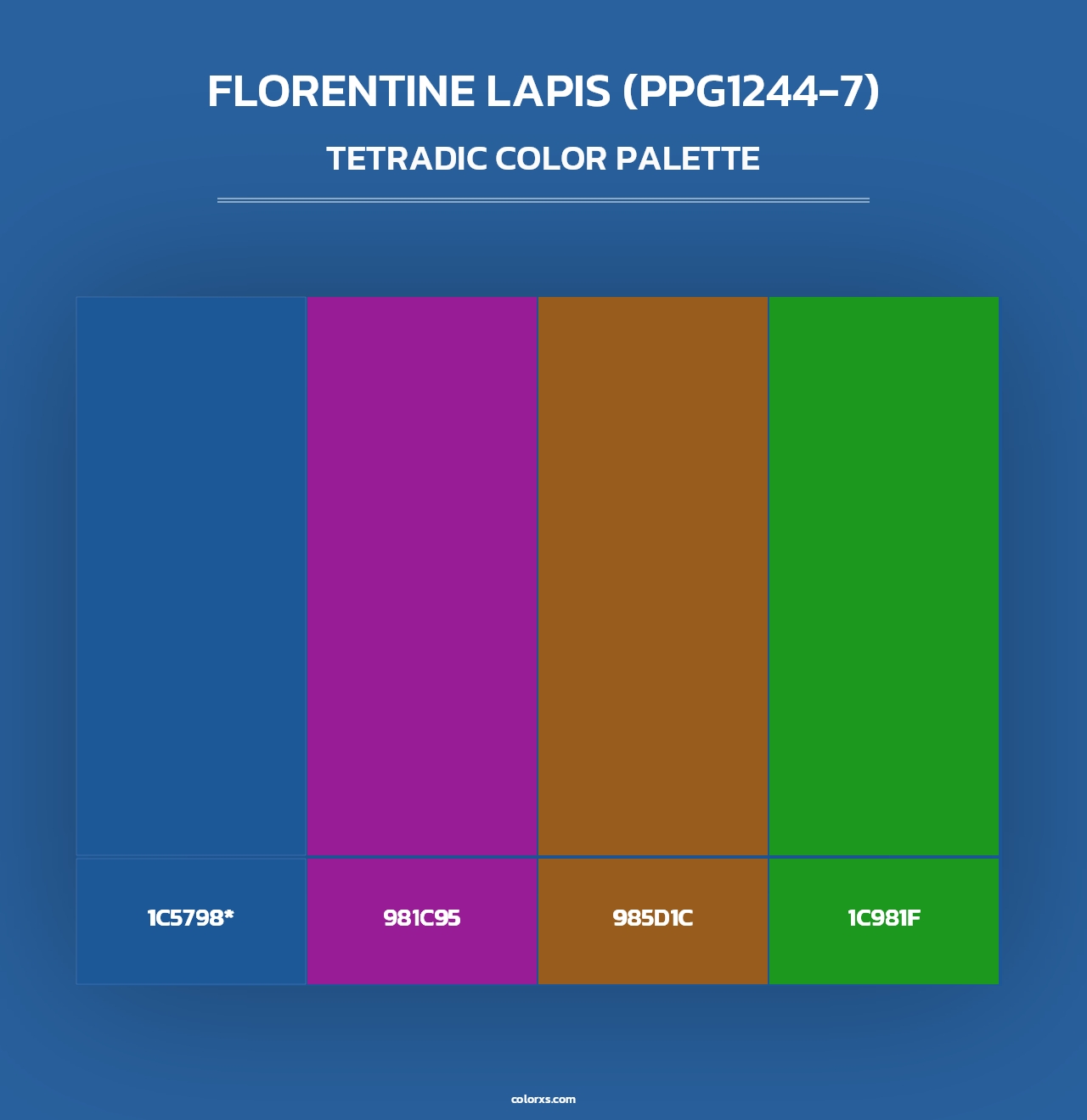 Florentine Lapis (PPG1244-7) - Tetradic Color Palette