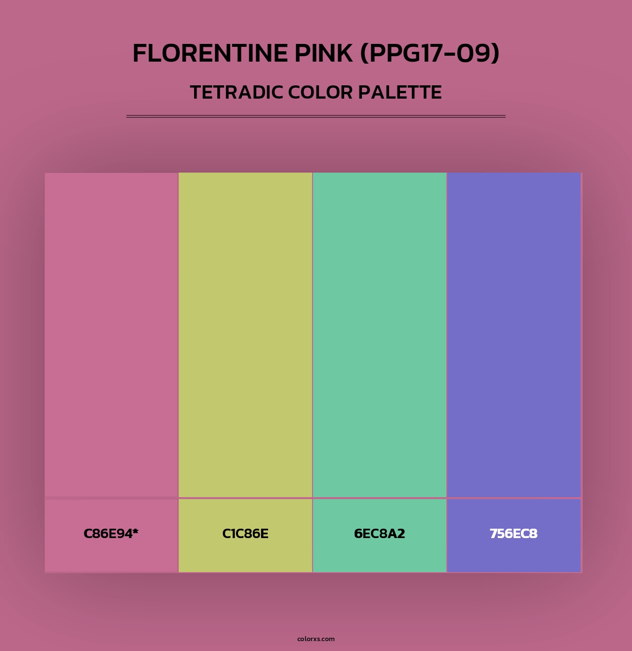 Florentine Pink (PPG17-09) - Tetradic Color Palette