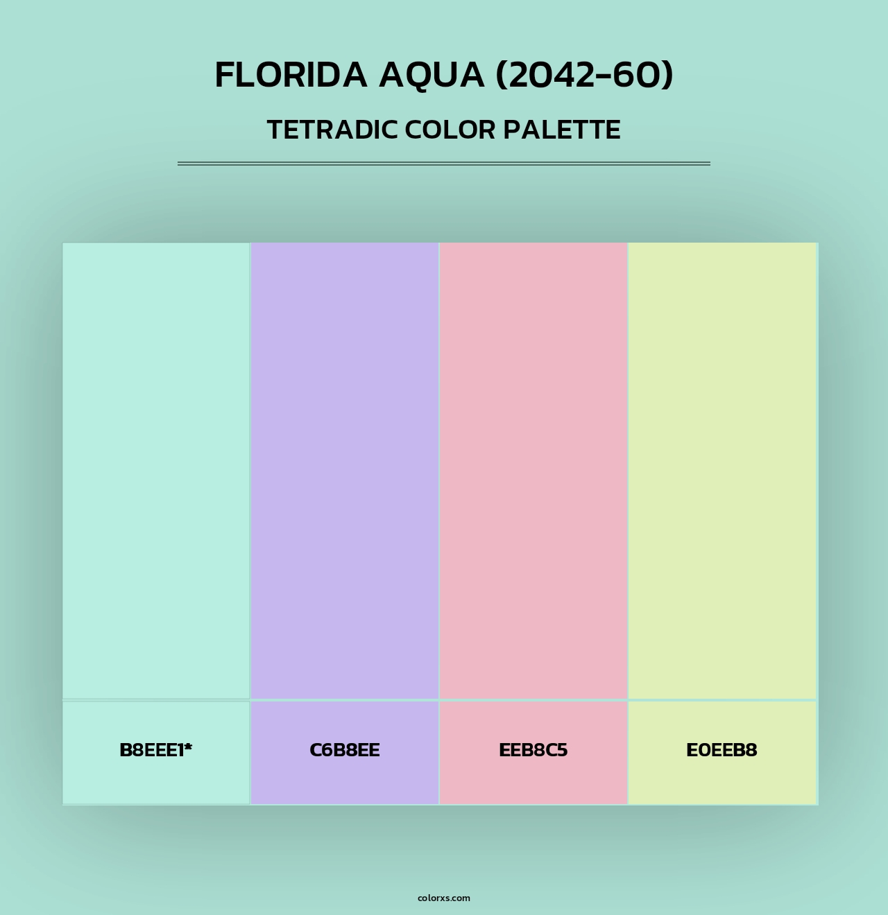 Florida Aqua (2042-60) - Tetradic Color Palette