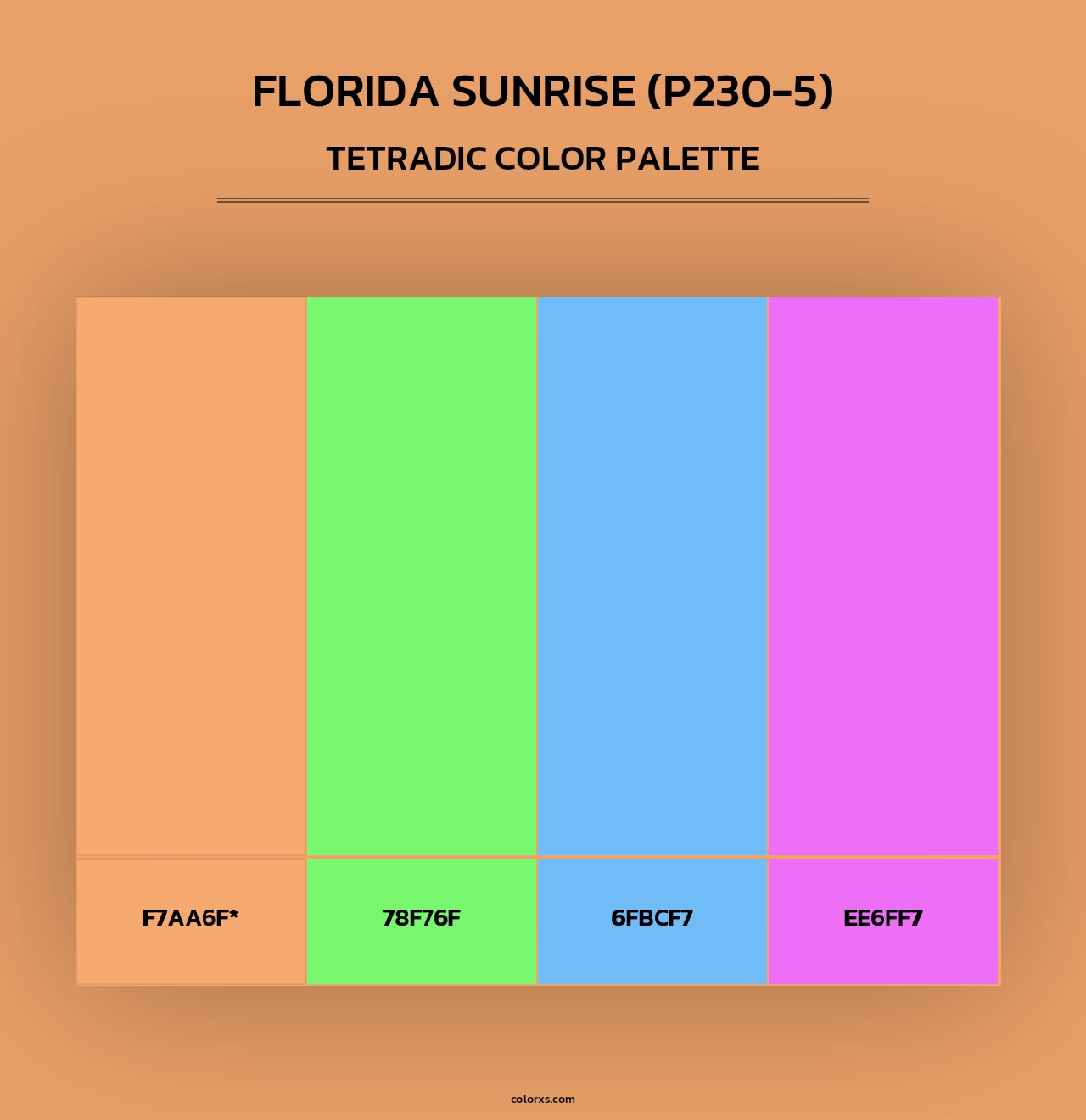Florida Sunrise (P230-5) - Tetradic Color Palette