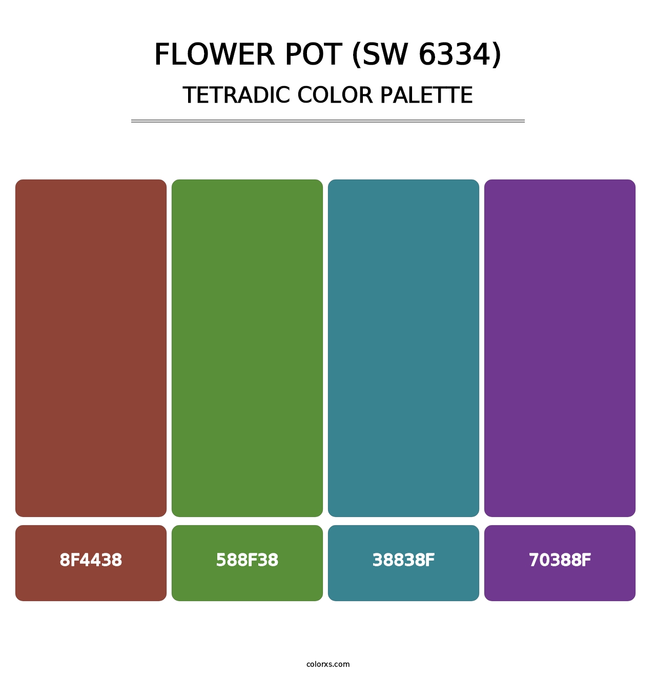 Flower Pot (SW 6334) - Tetradic Color Palette