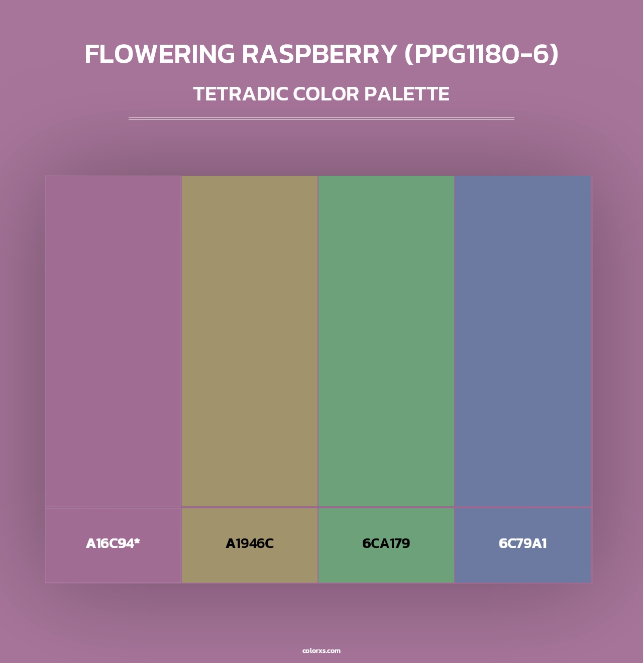 Flowering Raspberry (PPG1180-6) - Tetradic Color Palette