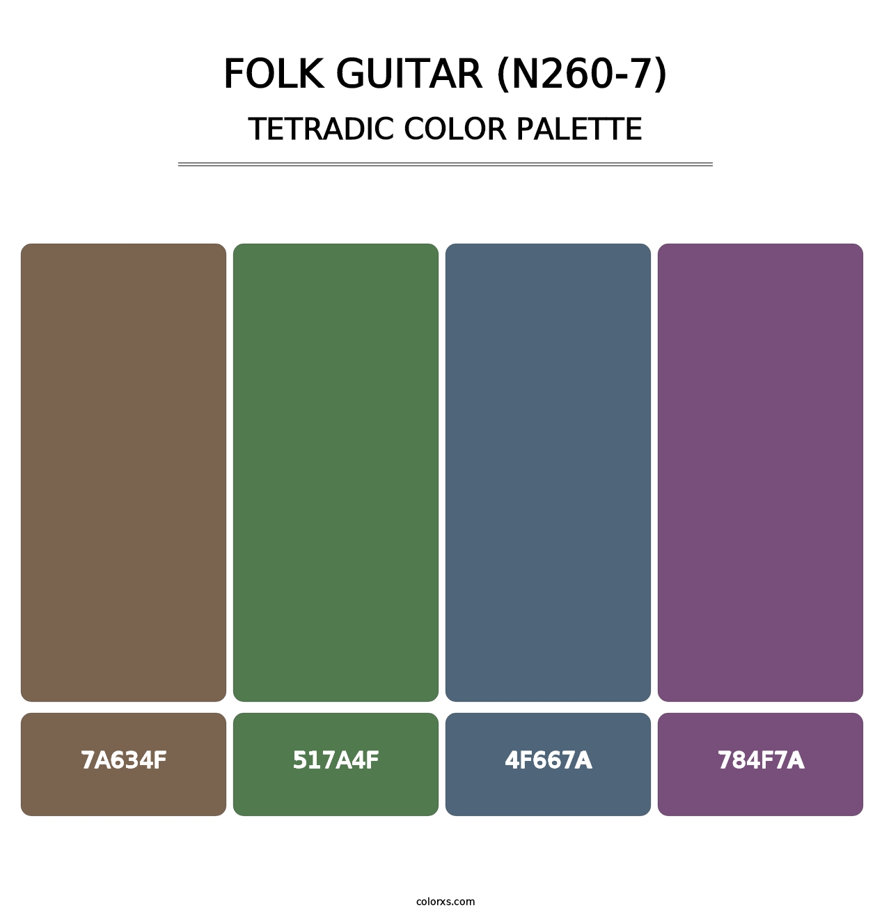 Folk Guitar (N260-7) - Tetradic Color Palette