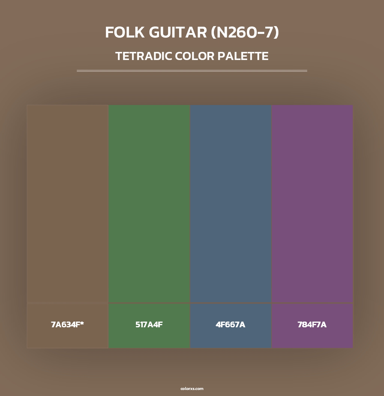 Folk Guitar (N260-7) - Tetradic Color Palette