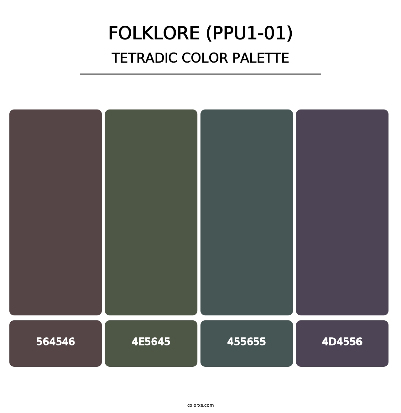 Folklore (PPU1-01) - Tetradic Color Palette