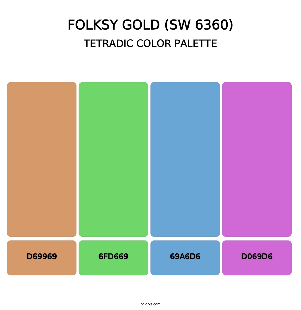 Folksy Gold (SW 6360) - Tetradic Color Palette