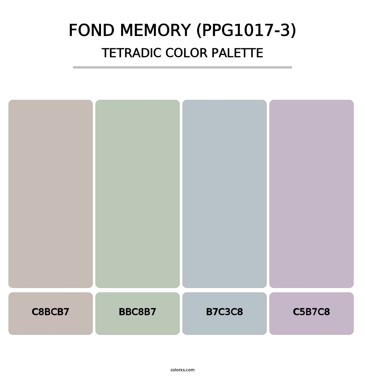 Fond Memory (PPG1017-3) - Tetradic Color Palette
