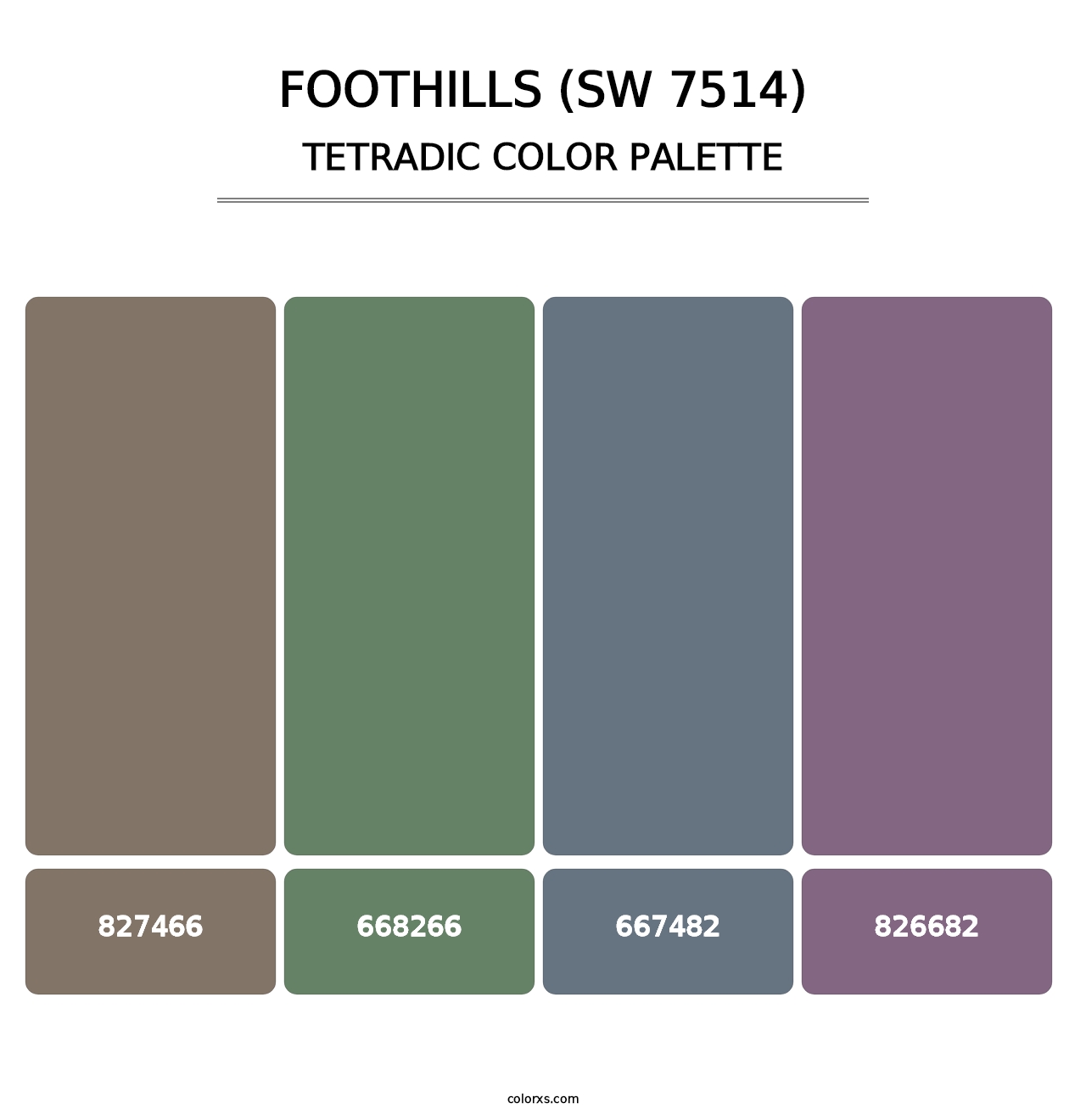 Foothills (SW 7514) - Tetradic Color Palette