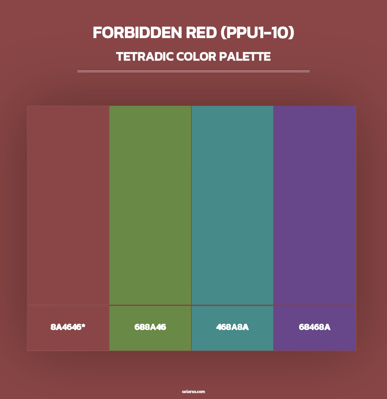Forbidden Red (PPU1-10) - Tetradic Color Palette
