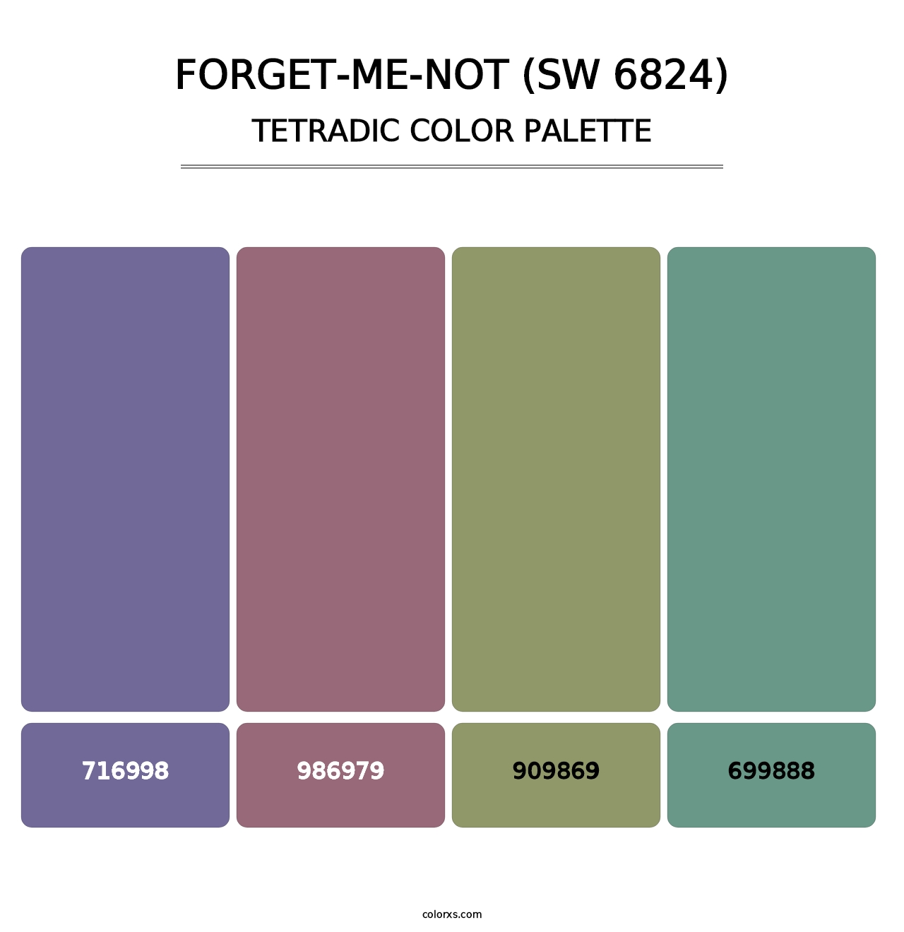 Forget-Me-Not (SW 6824) - Tetradic Color Palette
