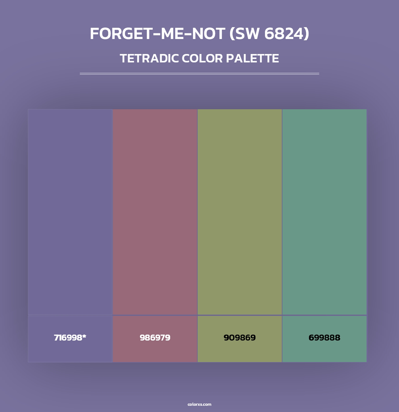 Forget-Me-Not (SW 6824) - Tetradic Color Palette