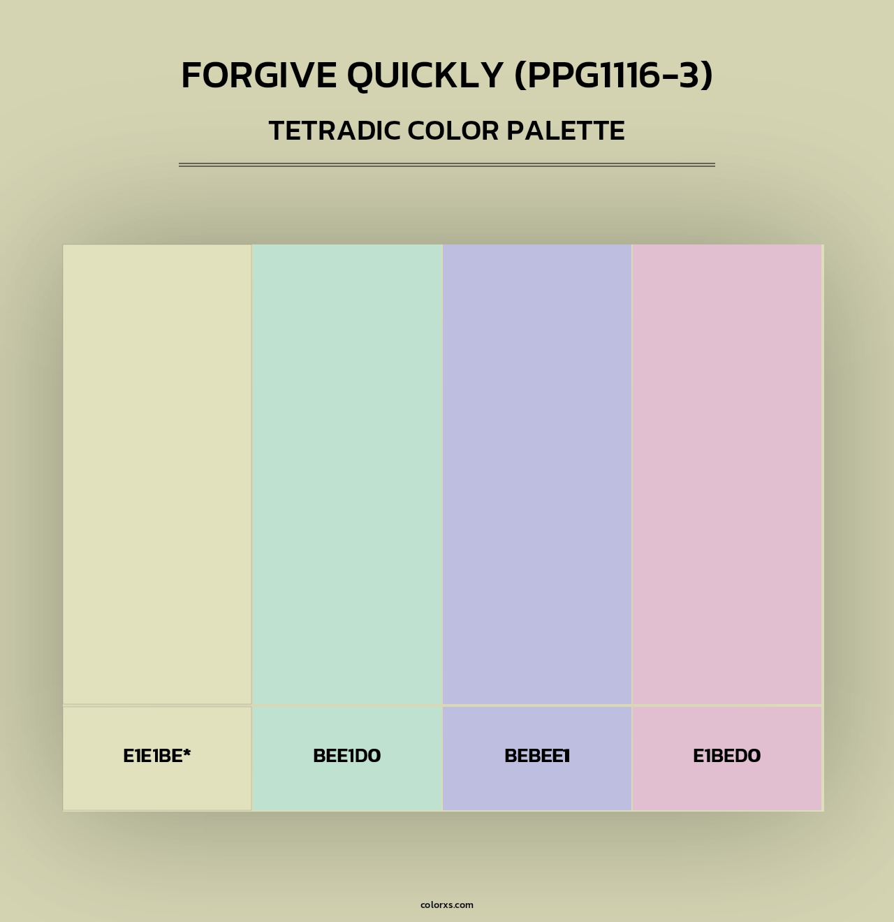 Forgive Quickly (PPG1116-3) - Tetradic Color Palette