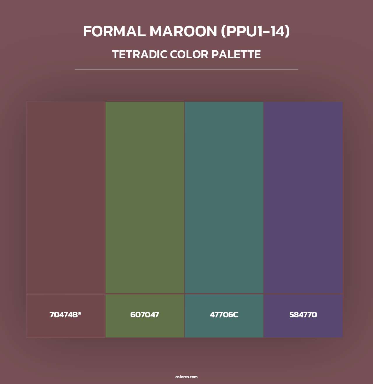 Formal Maroon (PPU1-14) - Tetradic Color Palette