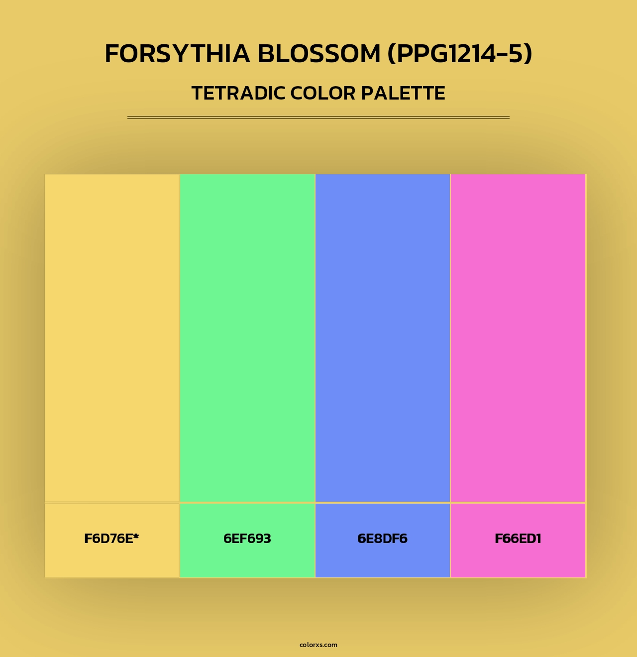 Forsythia Blossom (PPG1214-5) - Tetradic Color Palette