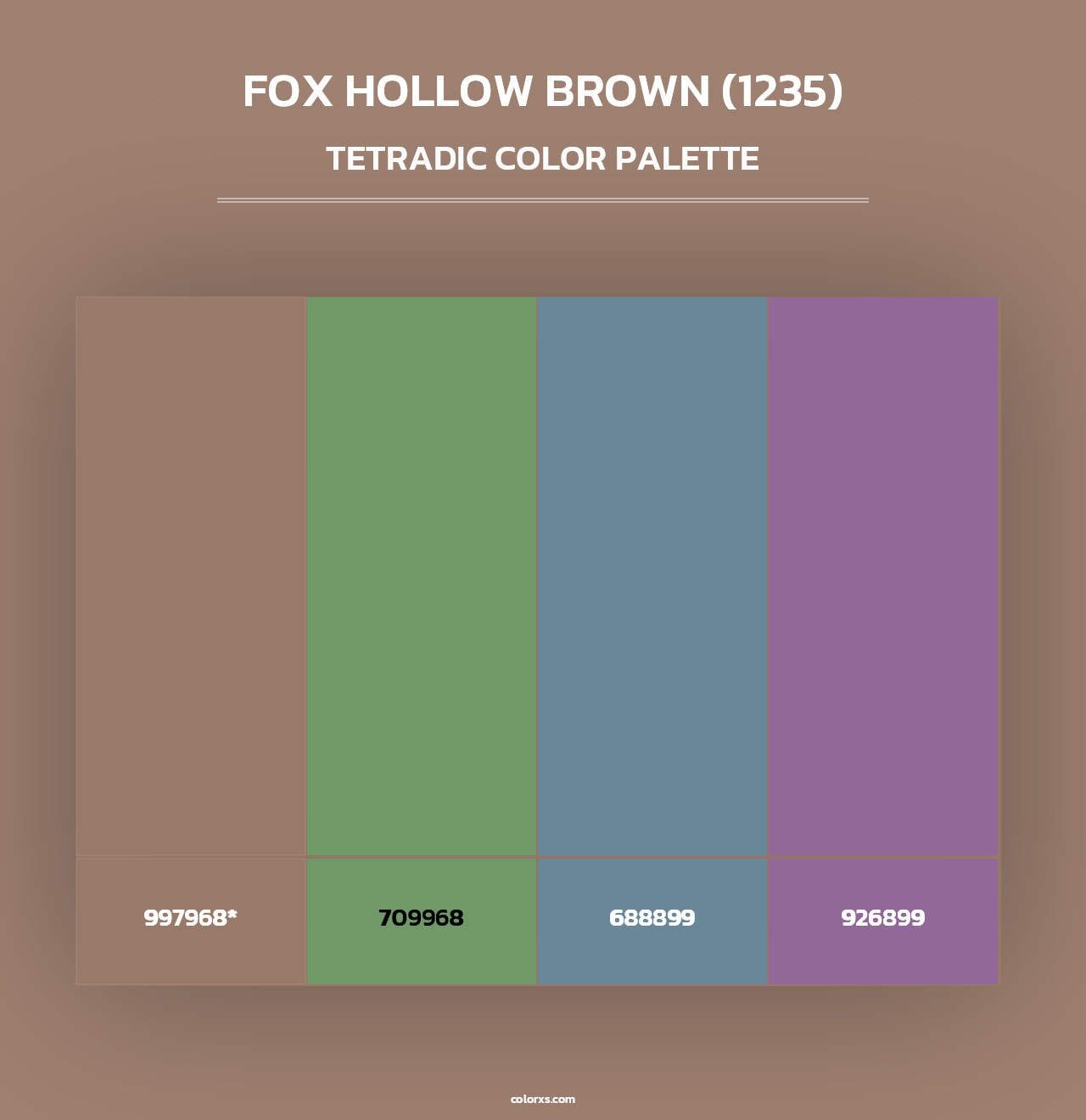 Fox Hollow Brown (1235) - Tetradic Color Palette