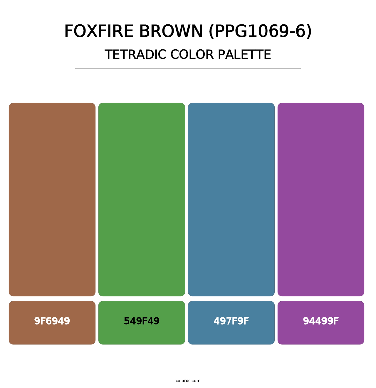 Foxfire Brown (PPG1069-6) - Tetradic Color Palette