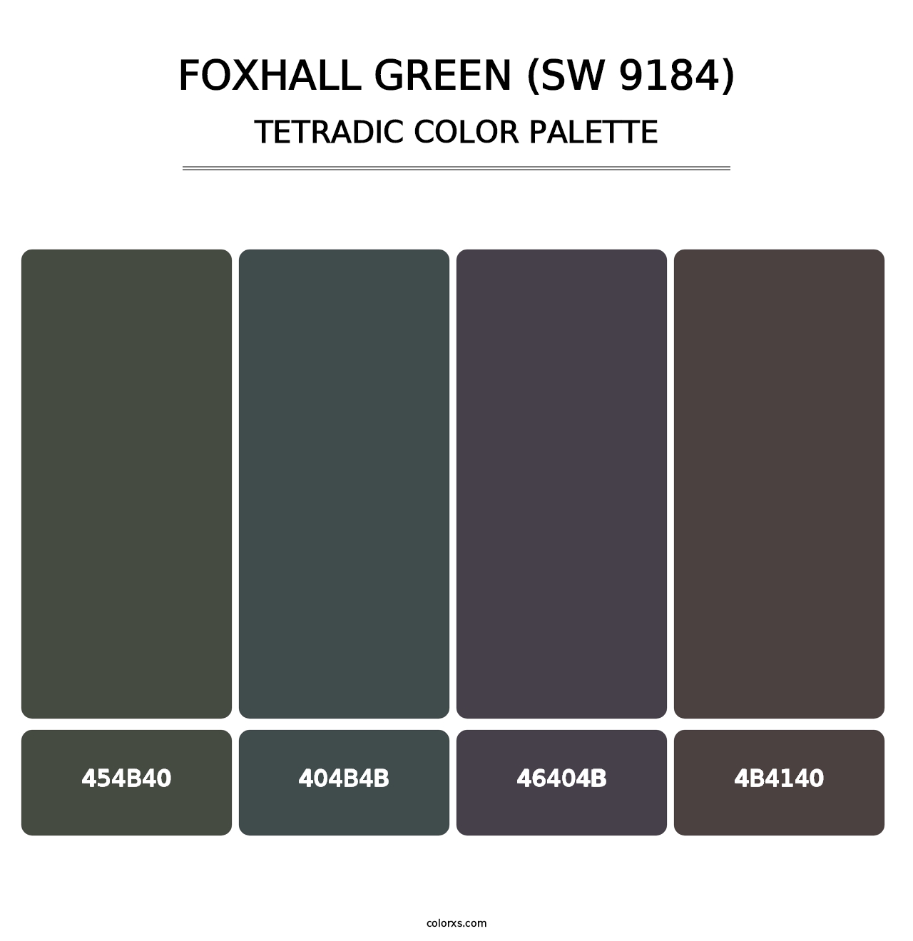 Foxhall Green (SW 9184) - Tetradic Color Palette