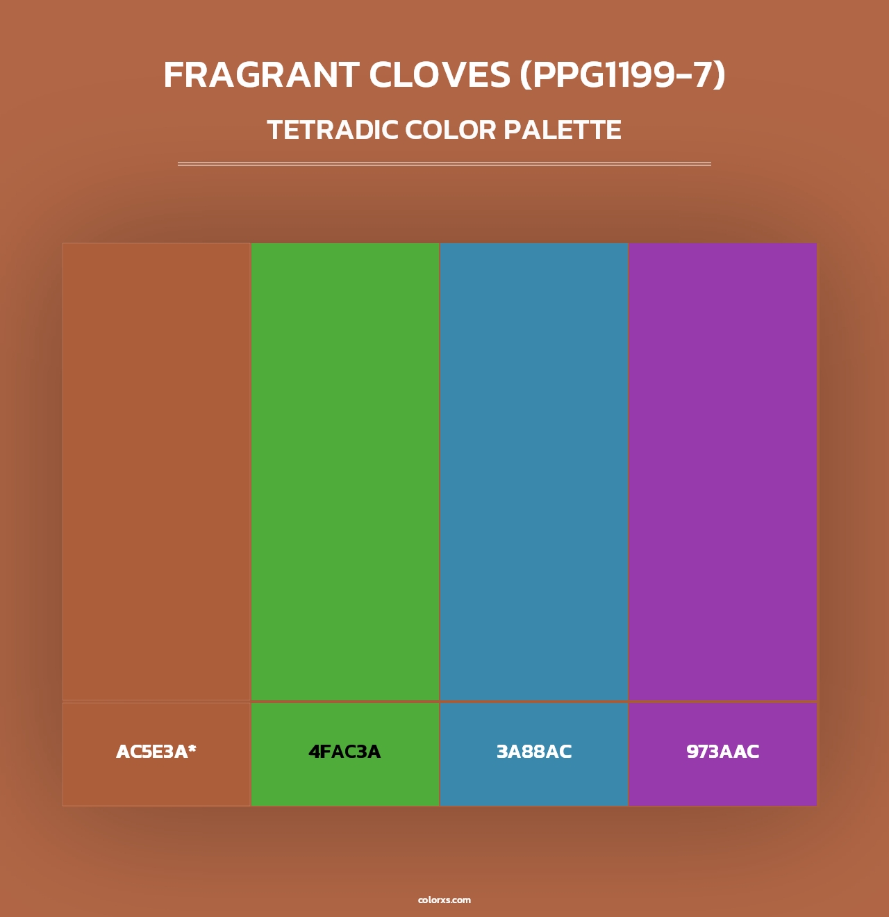 Fragrant Cloves (PPG1199-7) - Tetradic Color Palette