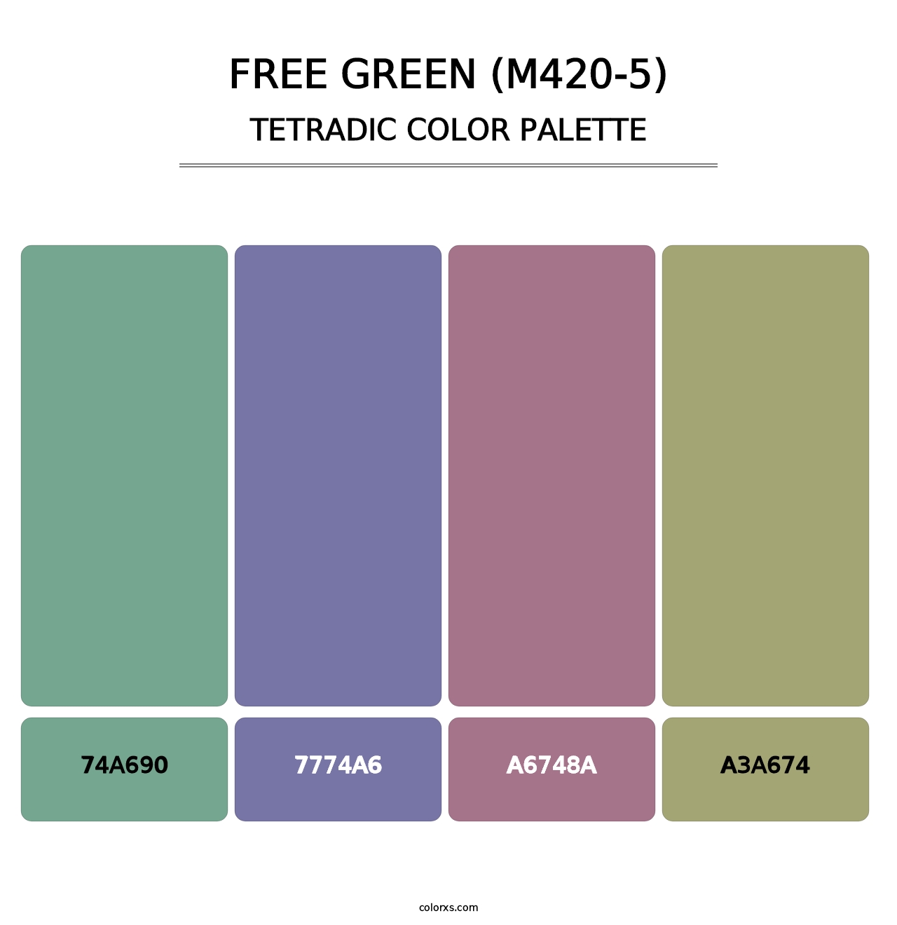 Free Green (M420-5) - Tetradic Color Palette