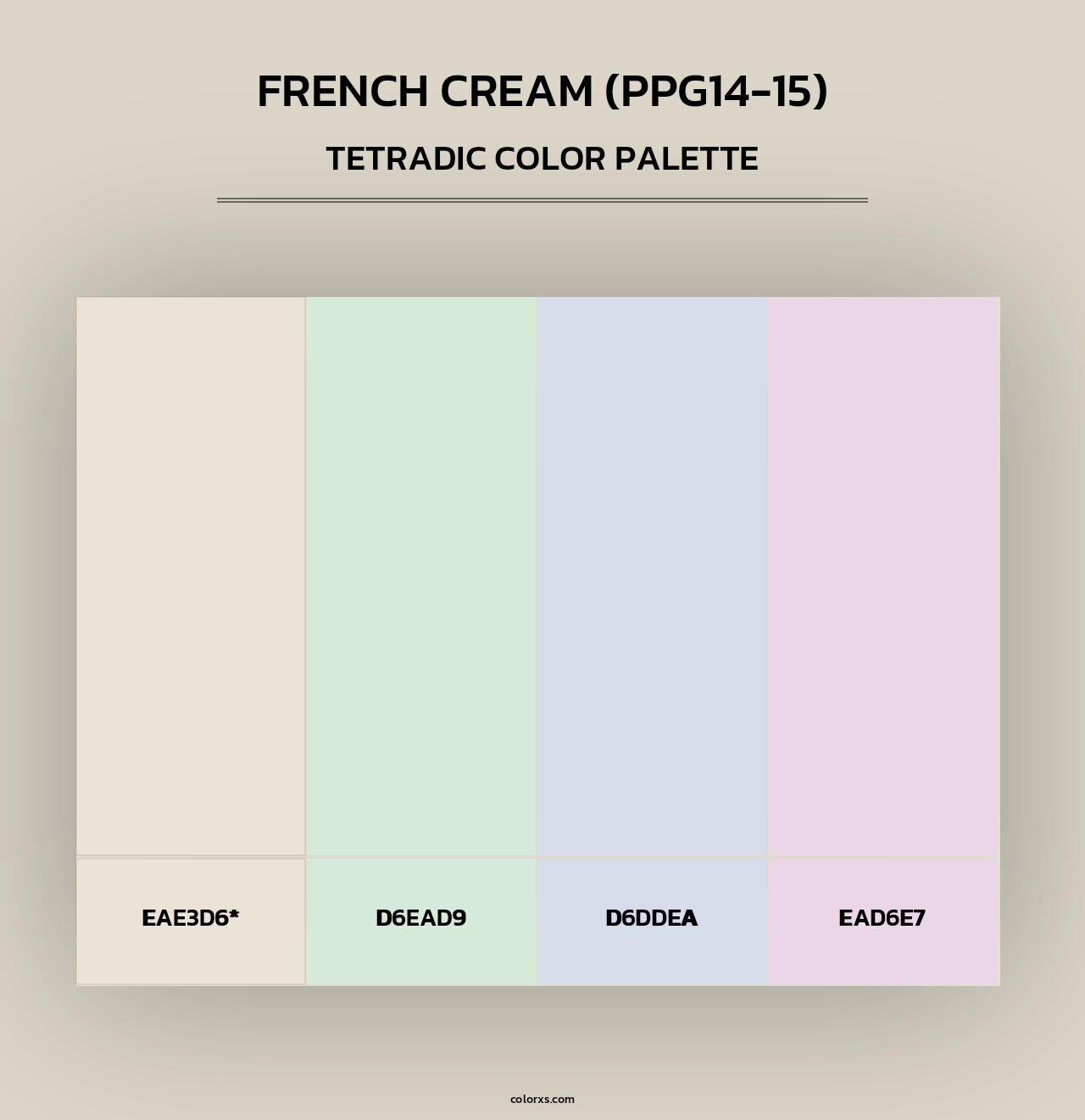 French Cream (PPG14-15) - Tetradic Color Palette