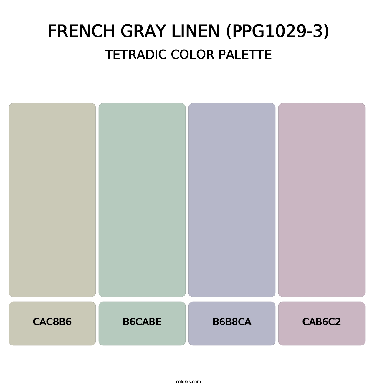 French Gray Linen (PPG1029-3) - Tetradic Color Palette