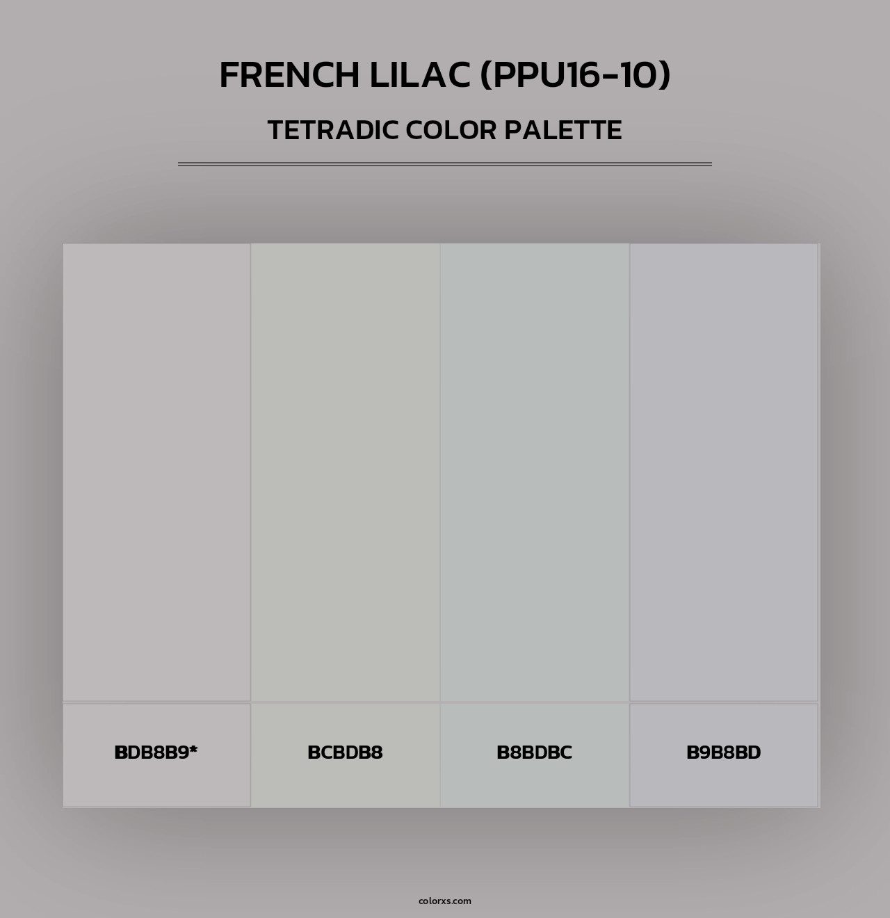 French Lilac (PPU16-10) - Tetradic Color Palette