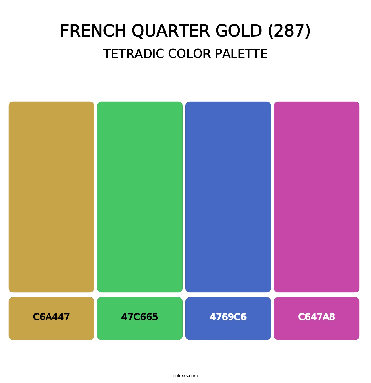 French Quarter Gold (287) - Tetradic Color Palette