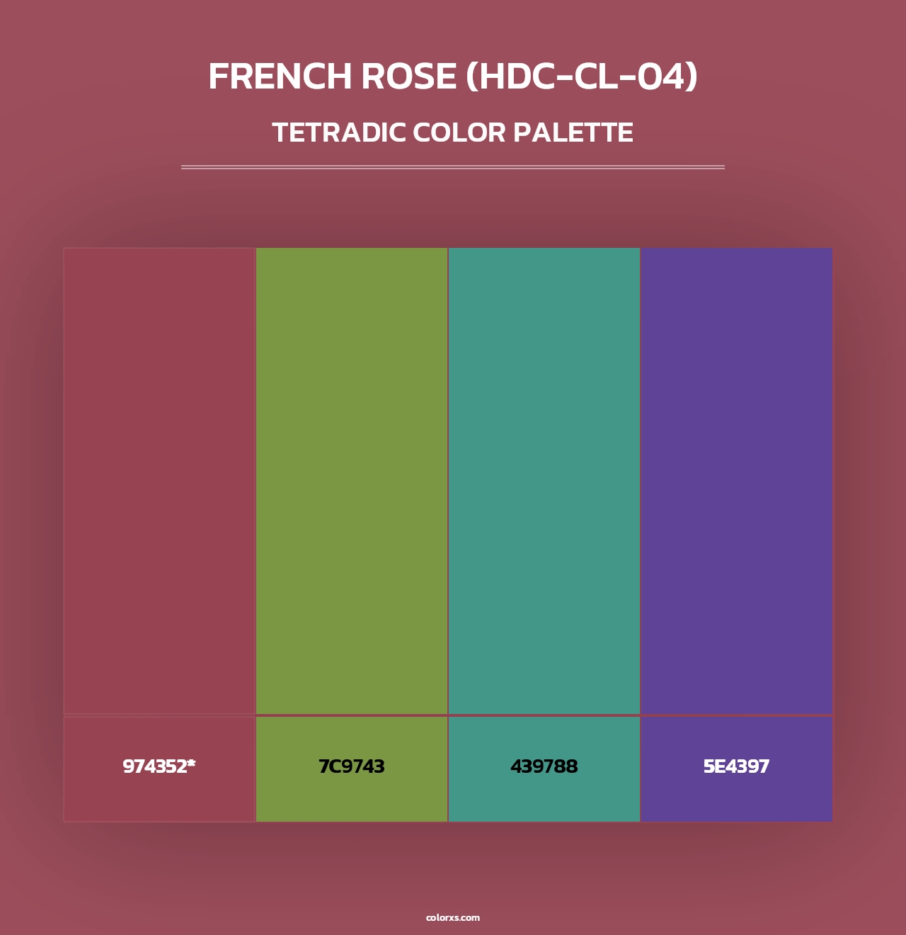 French Rose (HDC-CL-04) - Tetradic Color Palette