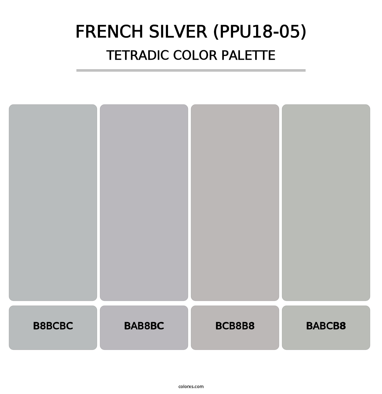 French Silver (PPU18-05) - Tetradic Color Palette