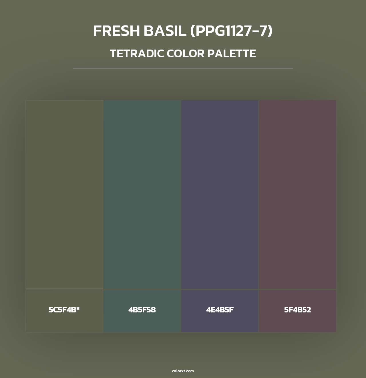 Fresh Basil (PPG1127-7) - Tetradic Color Palette