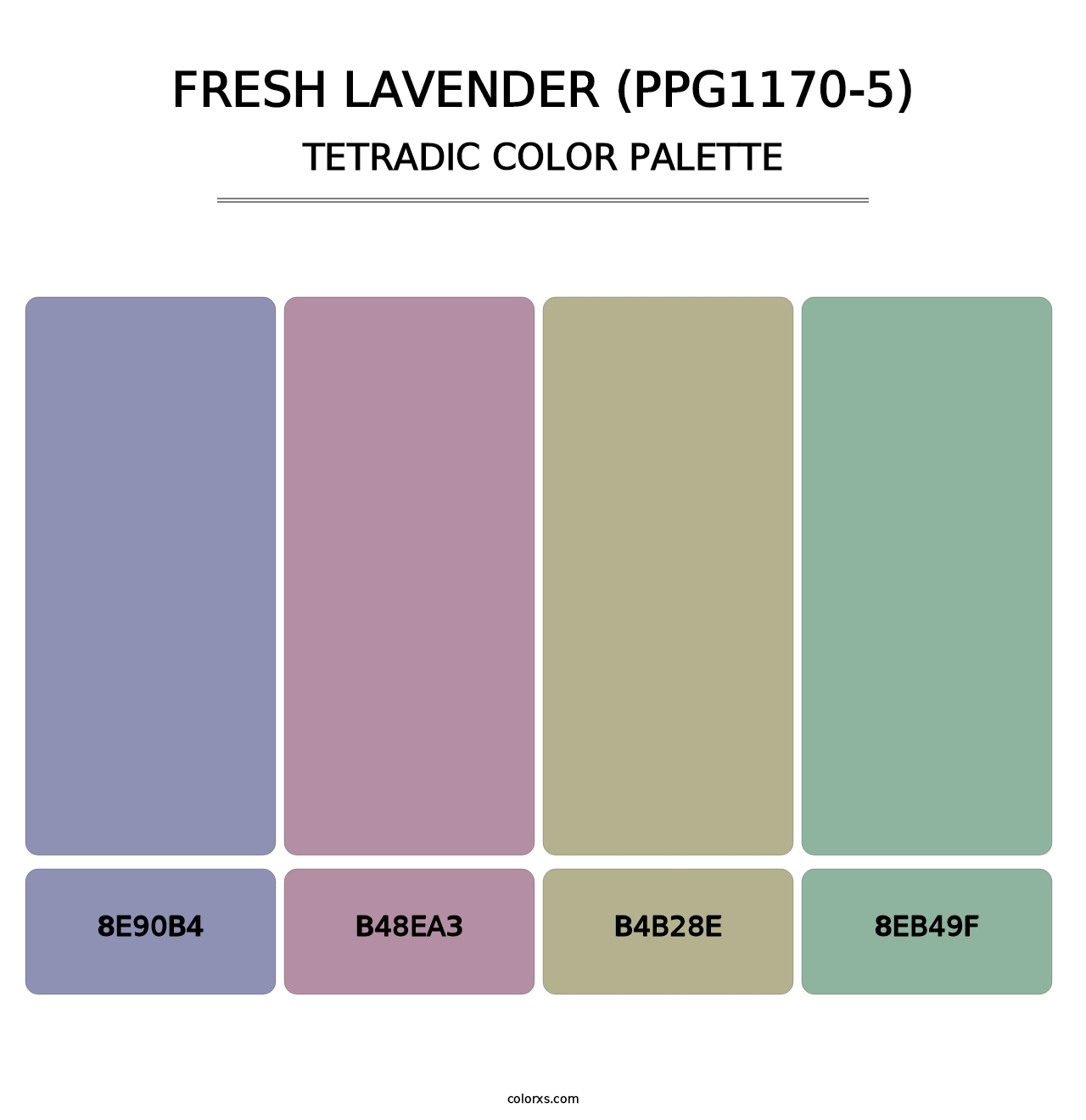 Fresh Lavender (PPG1170-5) - Tetradic Color Palette