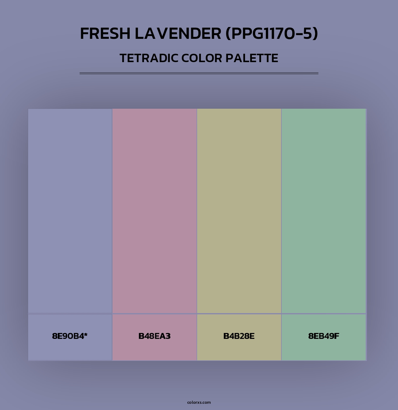 Fresh Lavender (PPG1170-5) - Tetradic Color Palette