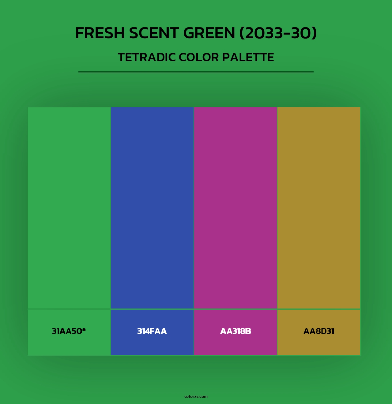 Fresh Scent Green (2033-30) - Tetradic Color Palette