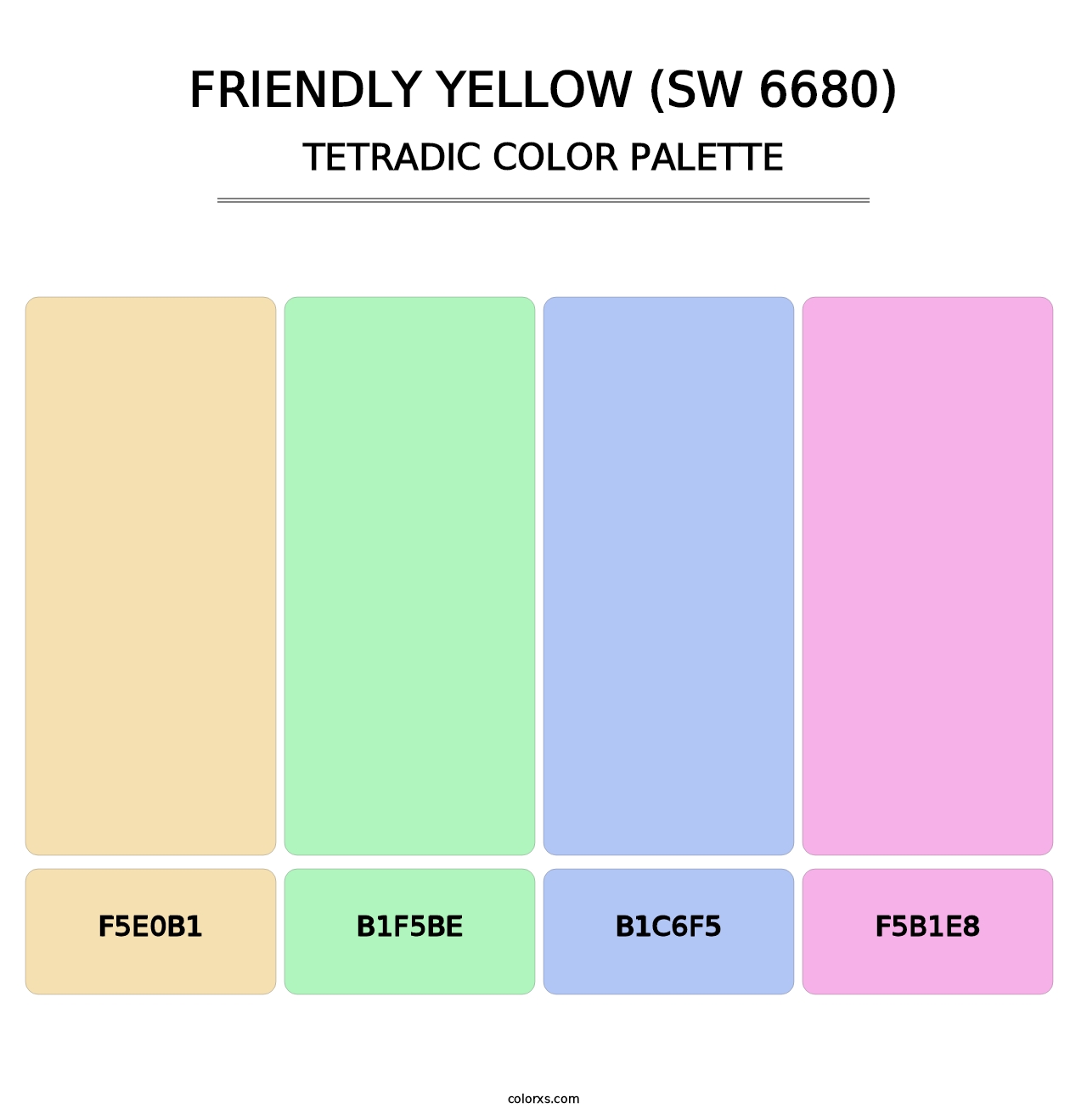 Friendly Yellow (SW 6680) - Tetradic Color Palette