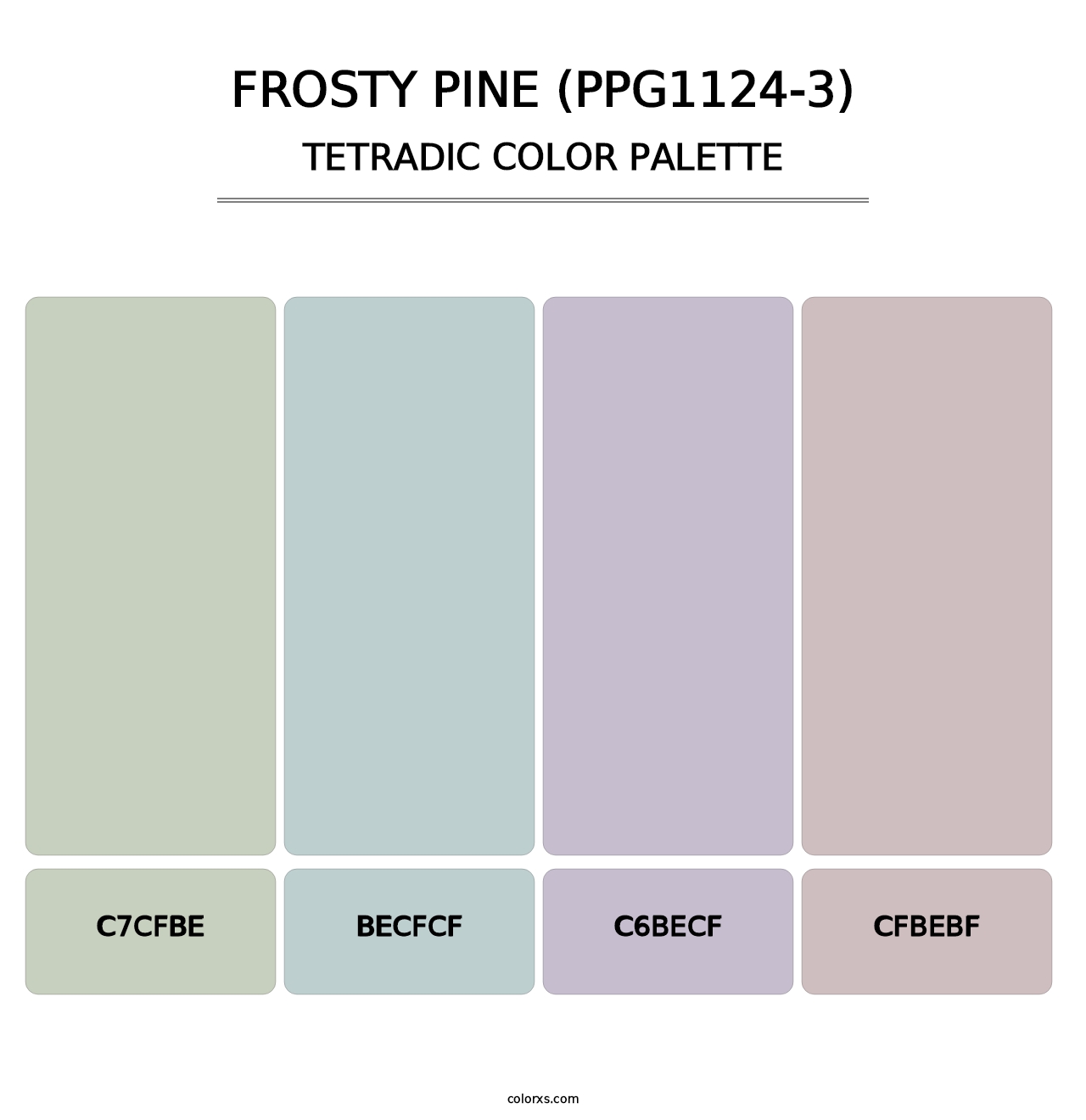 Frosty Pine (PPG1124-3) - Tetradic Color Palette