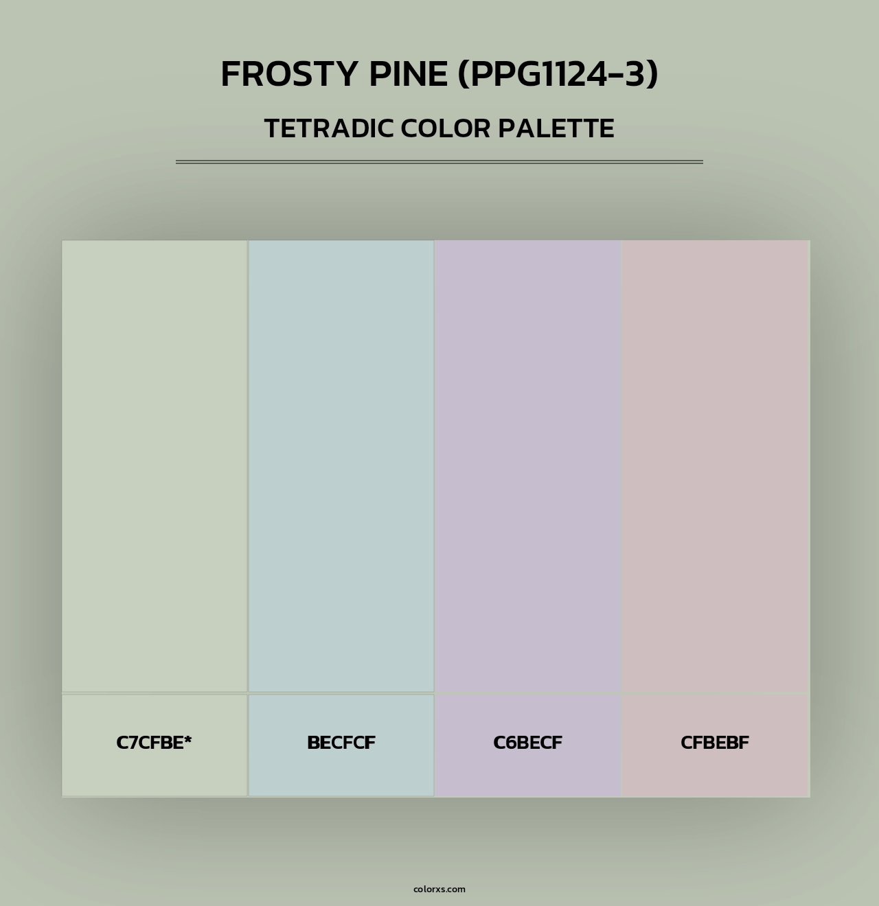 Frosty Pine (PPG1124-3) - Tetradic Color Palette