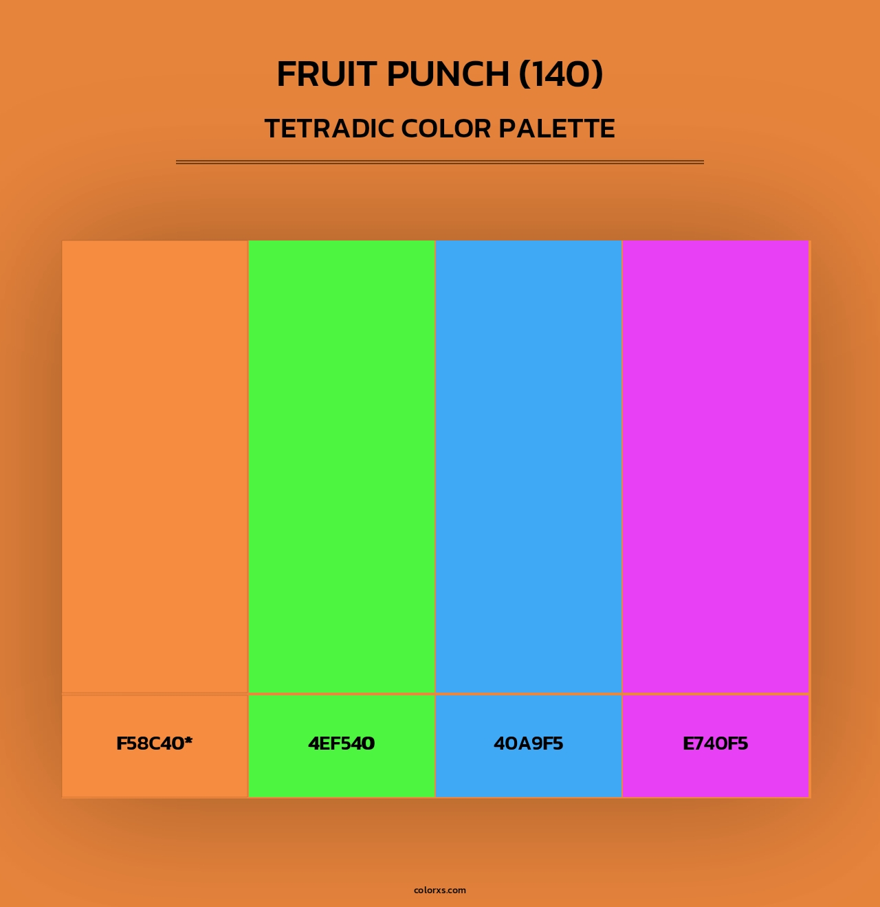 Fruit Punch (140) - Tetradic Color Palette