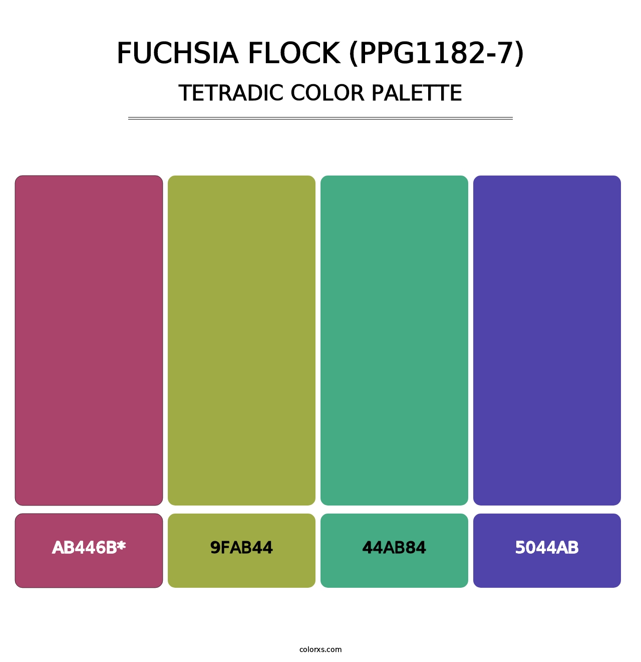 Fuchsia Flock (PPG1182-7) - Tetradic Color Palette