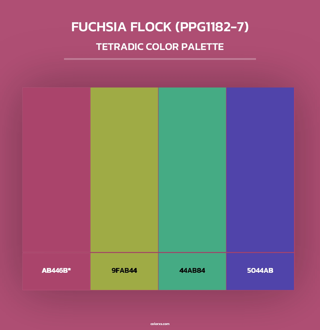 Fuchsia Flock (PPG1182-7) - Tetradic Color Palette