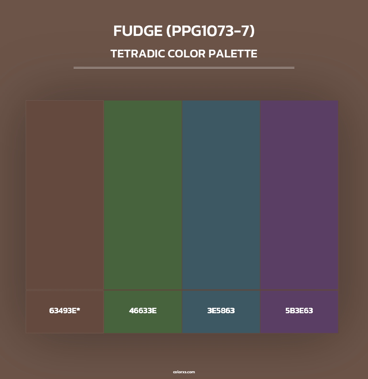 Fudge (PPG1073-7) - Tetradic Color Palette